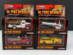 Corgi Fire Heroes Diecast Fire Trucks Helicopter Lot of 4 Boxed 2002